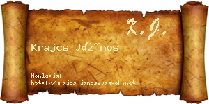Krajcs János névjegykártya